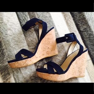 Beautiful luxe suede wedges in excellent condition
